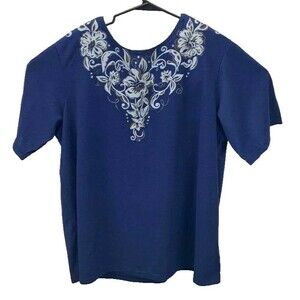 Vintage 80s  YS Youngstuff Sport Flower Print Women's Shirt Size 1X   VTG